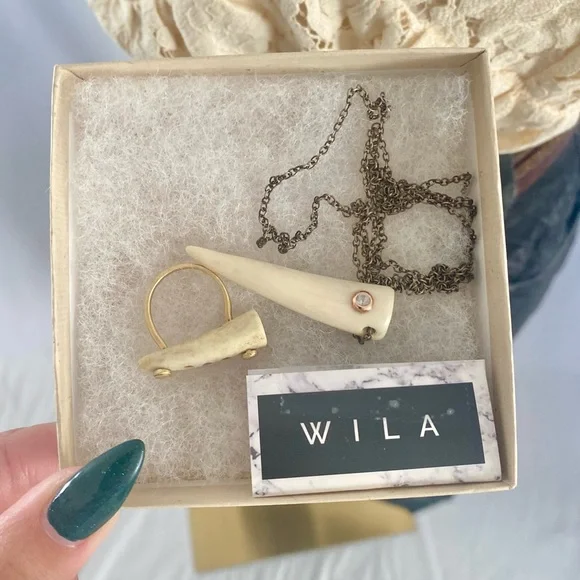 ANTELOPE HORN NECKLACE & RING SET